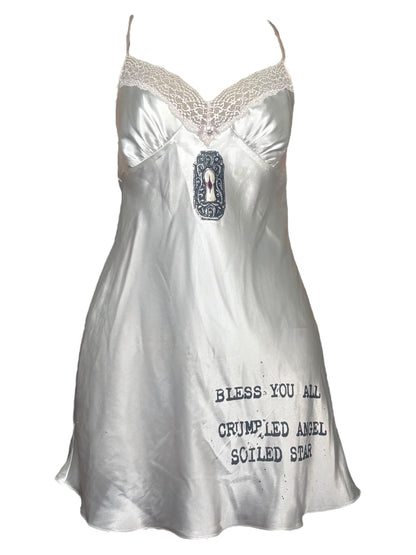 Peering Through The Keyhole White Slip Dress - L/XL