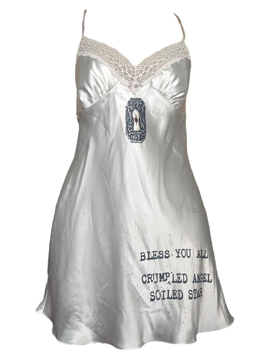 Peering Through The Keyhole White Slip Dress - L/XL