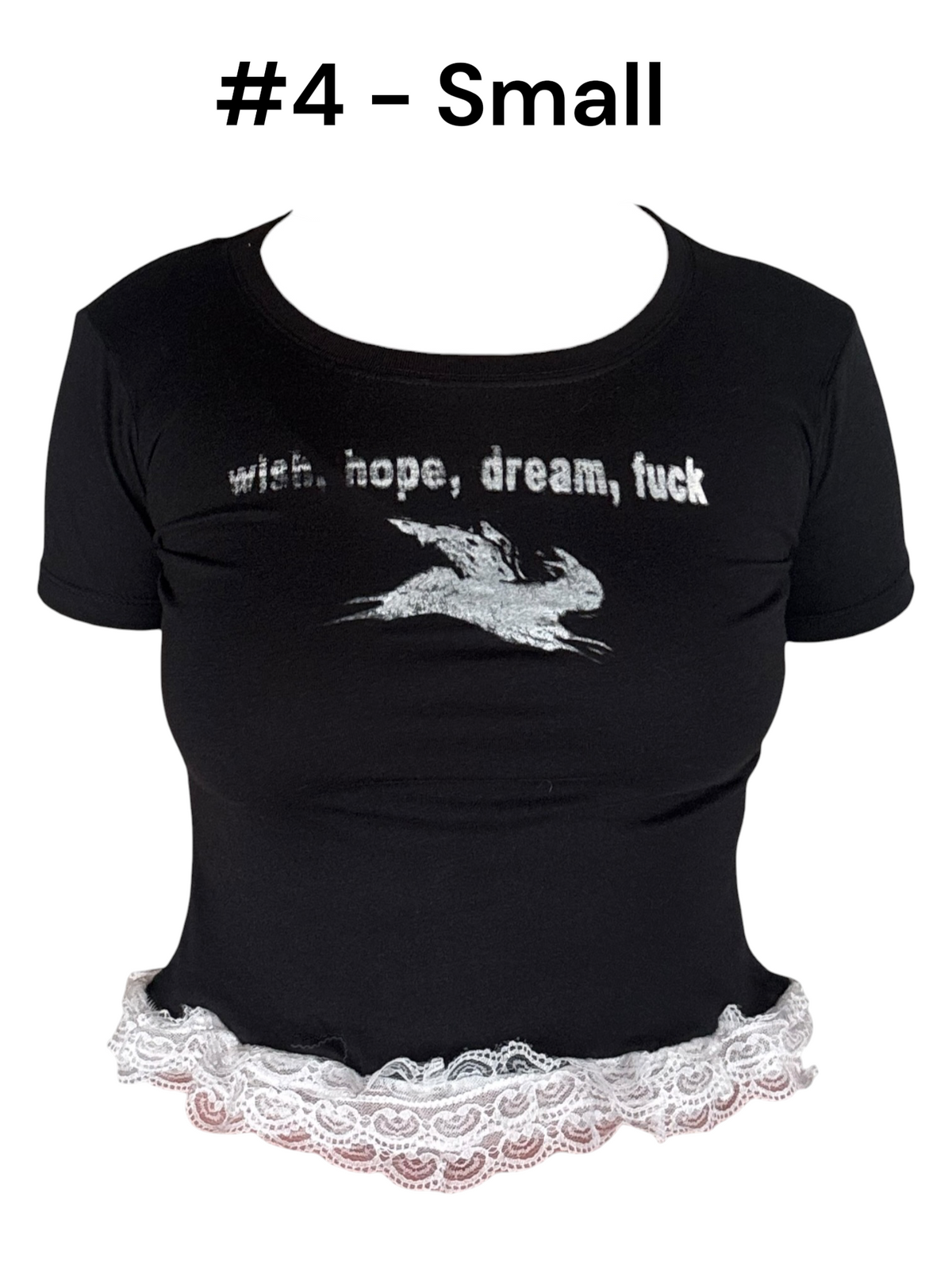 Wish, Hope, Dream, Fuck Ruffle Baby Tee
