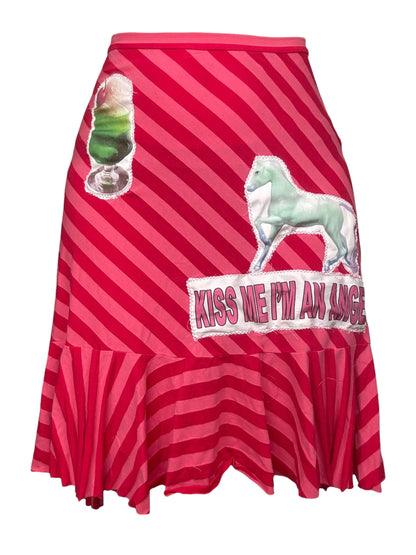 Gummy Candy Pink Striped Skirt - L/XL