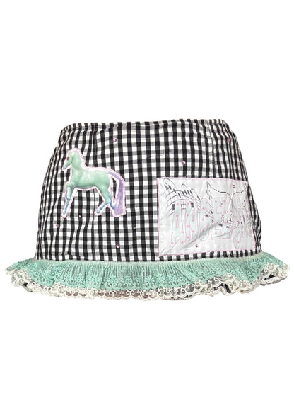Toy Horse Black Gingham Mini Skirt - XL