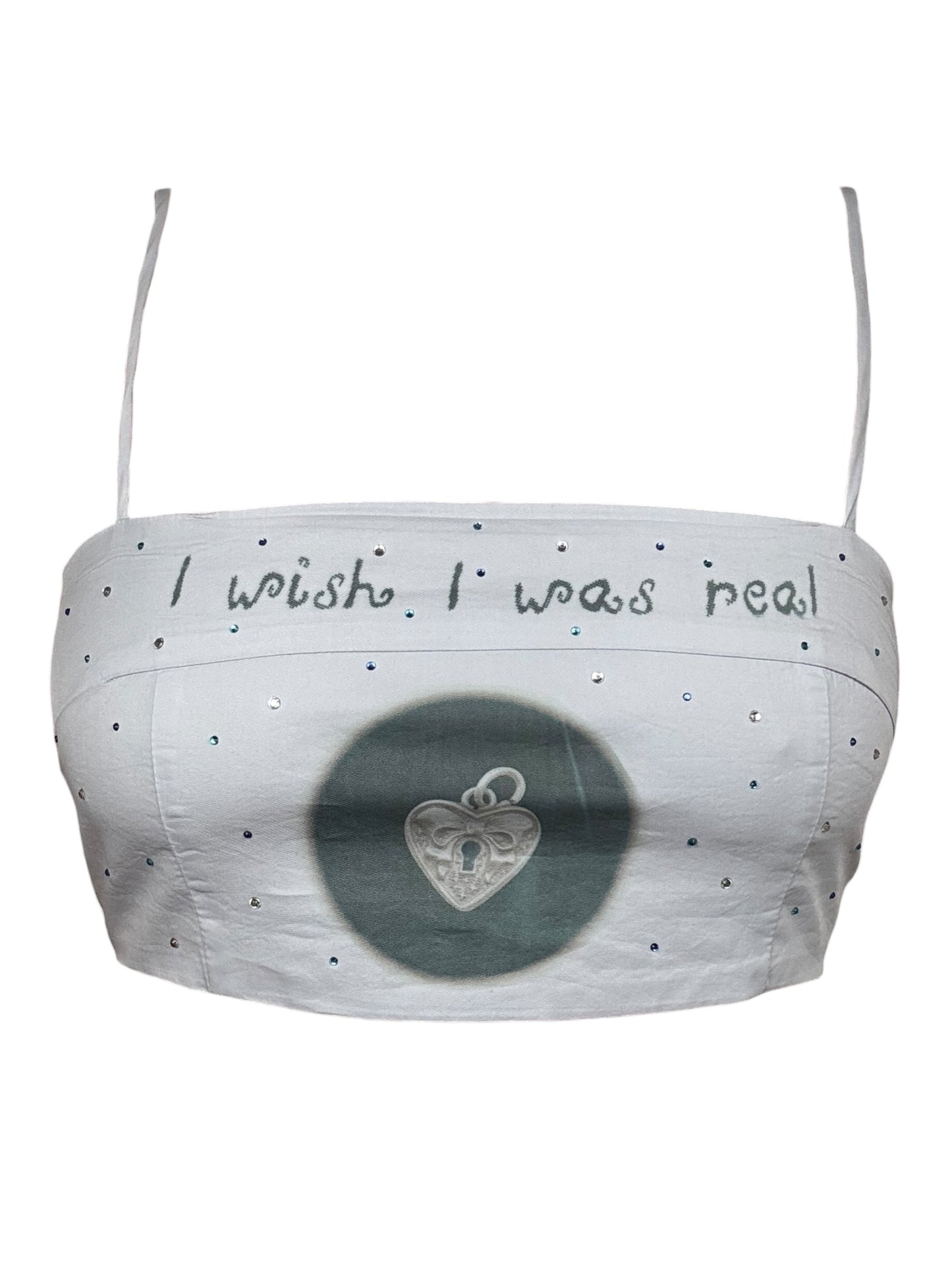 I Wish I Was Real Blue Cropped Tank - S/M