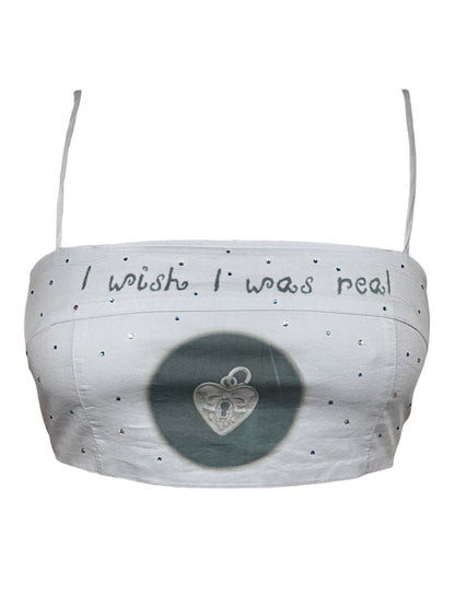 I Wish I Was Real Blue Cropped Tank - S/M