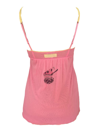 Dear, Bunny Pink + Yellow Babydoll Dress - L
