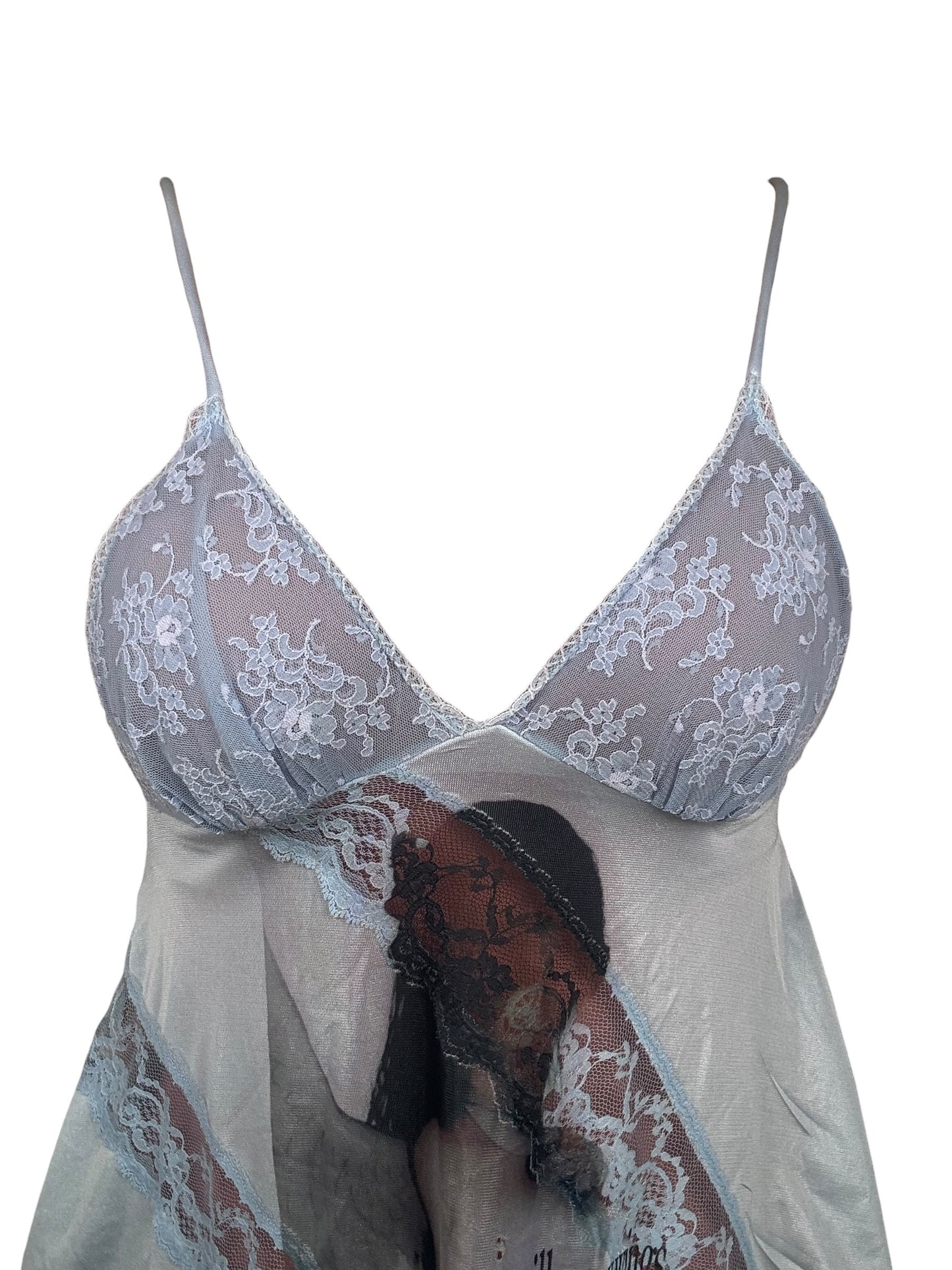 Silent Wings Blue Lace Babydoll Top - M/L