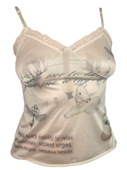 Unicorn Fears White Slip Tank - S/M
