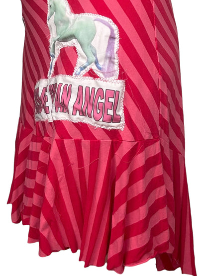 Gummy Candy Pink Striped Skirt - L/XL