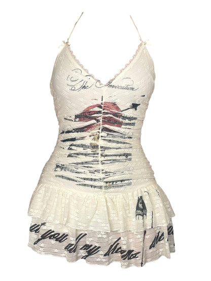 The Invocation Lace Halter Dress - L