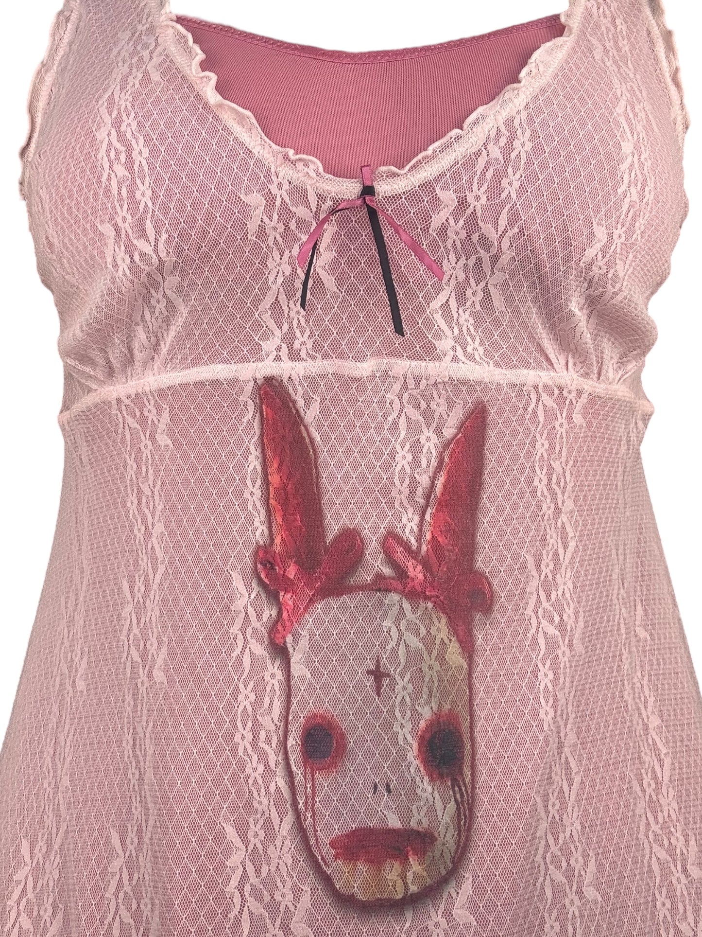 Bloodstained Worship Pink Lace Dress - M/L