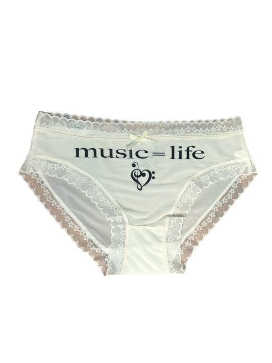 Music=Life Cream Undies