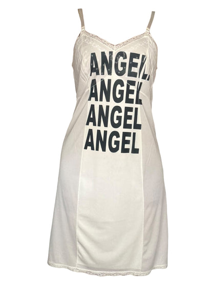 Studded Angel White Slip Dress - L