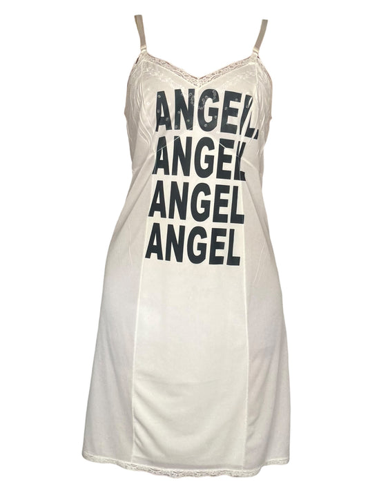 Studded Angel White Slip Dress - L