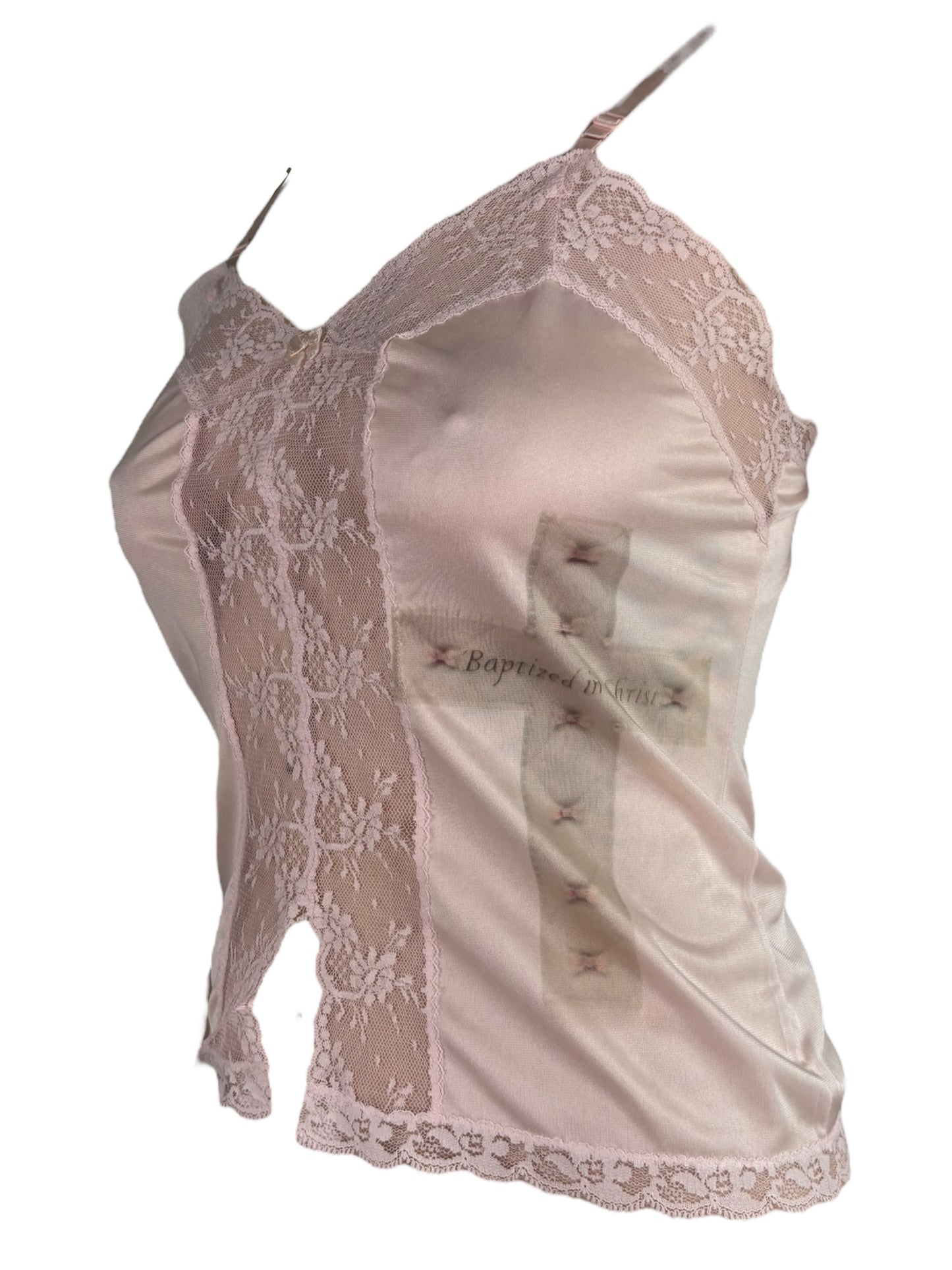 Baptized in Christ Pink Slip Tank - M