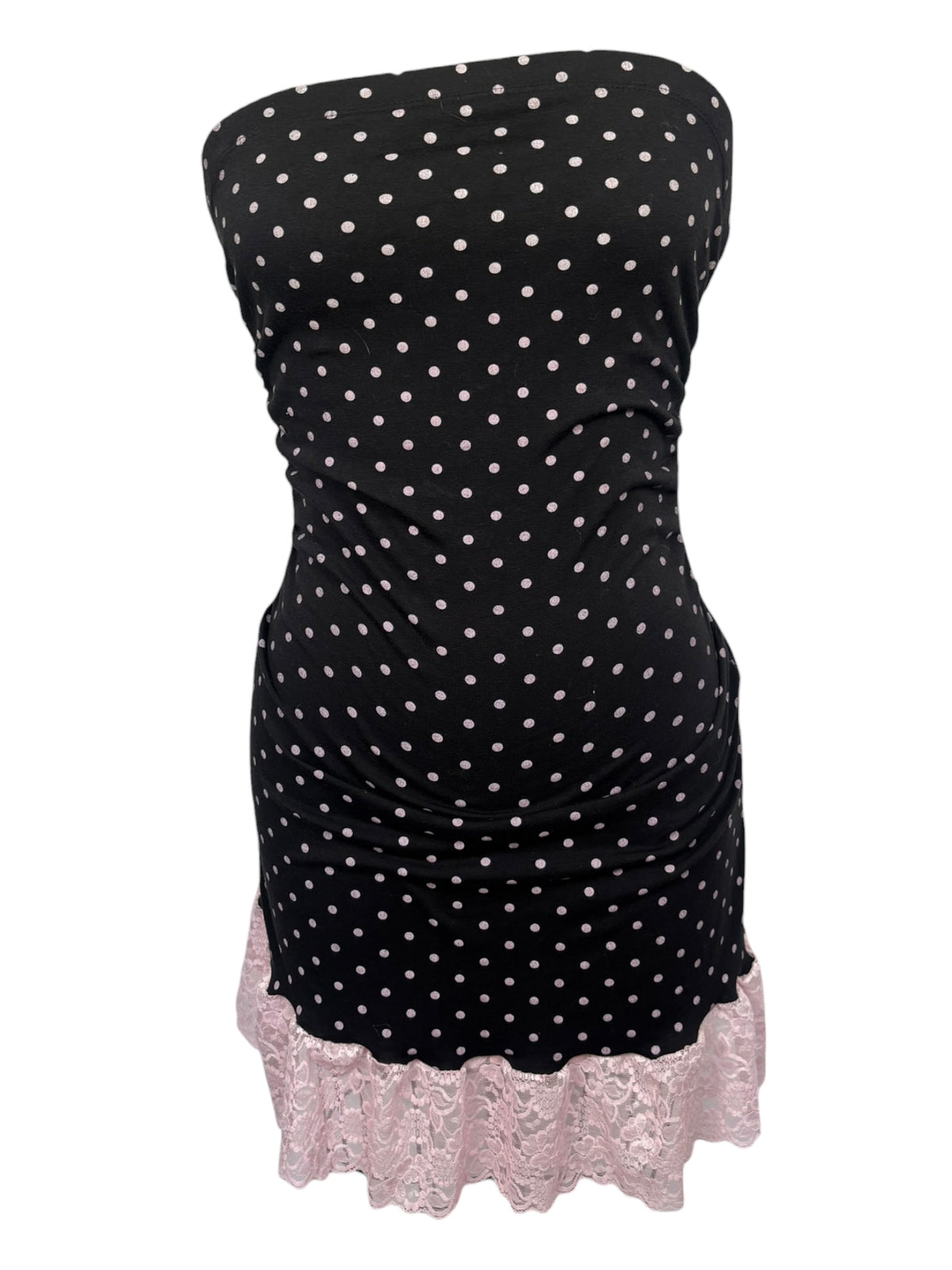 Lily Polka Dot Strapless Dress - L