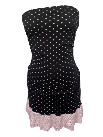 Lily Polka Dot Strapless Dress - L