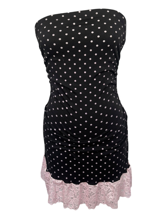 Lily Polka Dot Strapless Dress - L