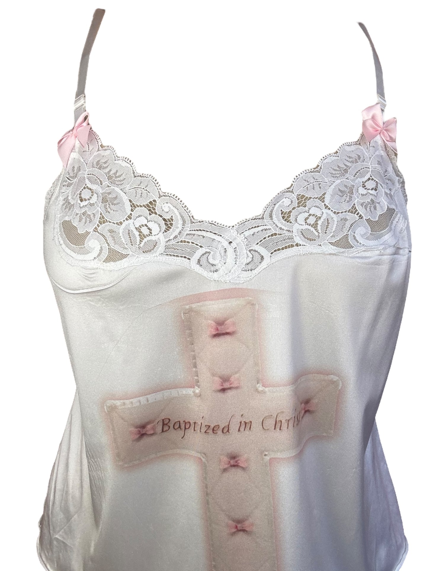 Baptized in Christ White Slip Tank - L