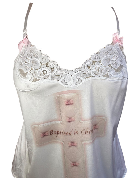 Baptized in Christ White Slip Tank - L