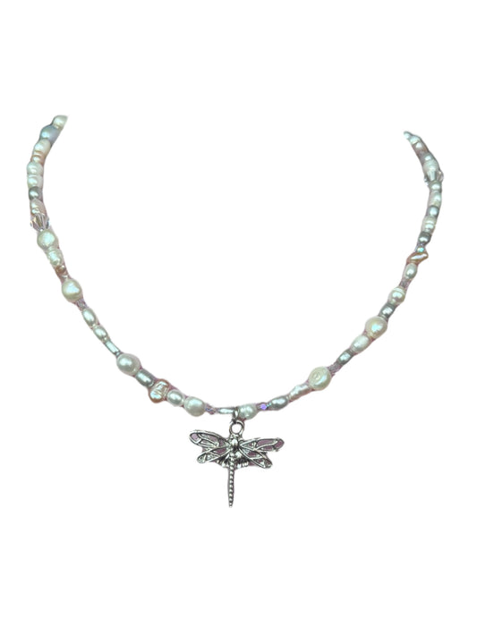Dragonfly Freshwater Pearl Necklace