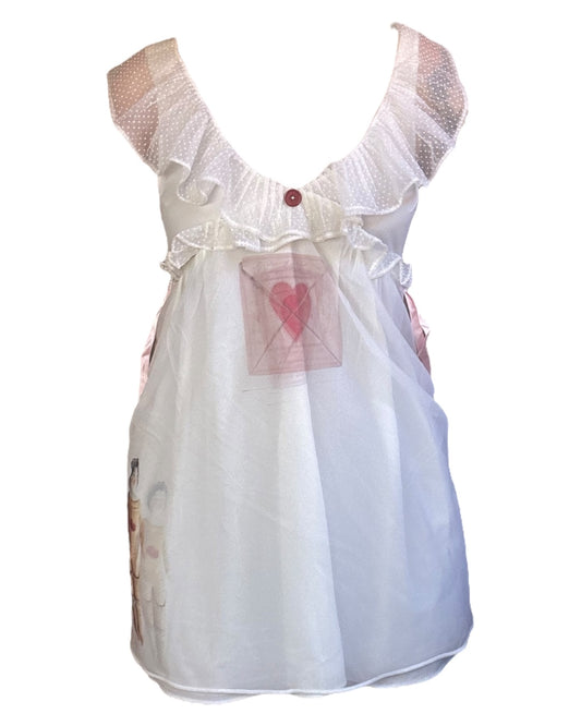 Forget Me Not White Lace Babydoll Dress - M