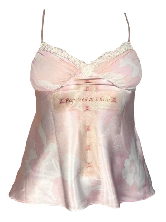 Baptized in Christ Pink Floral Chiffon Tank - S/M