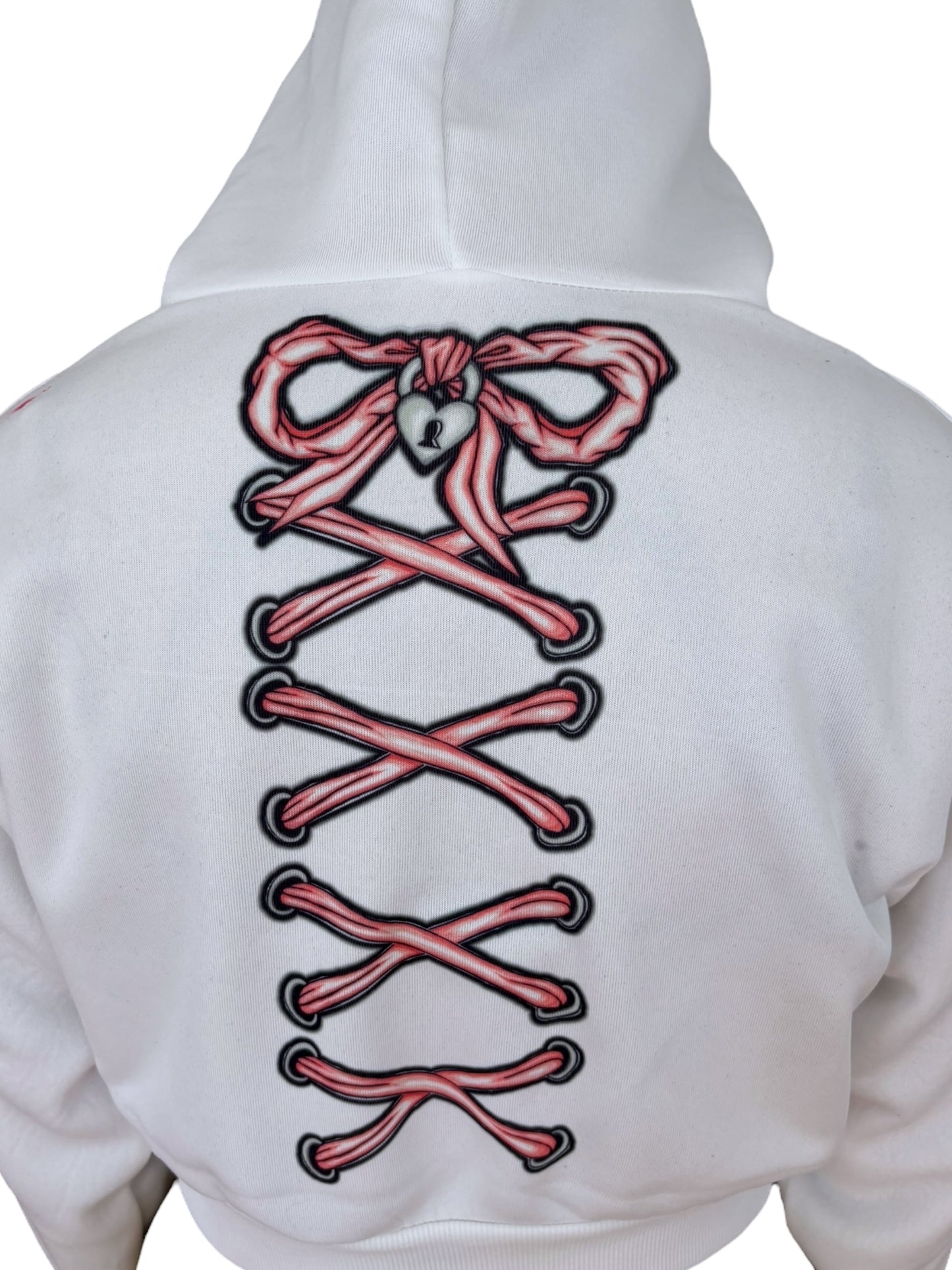 Darling Creature White Cropped Hoodie - M