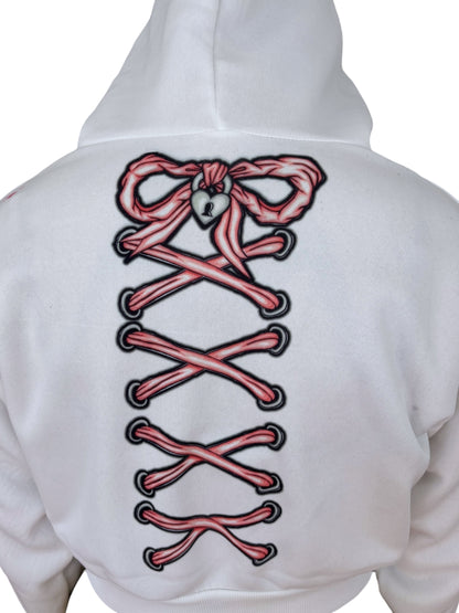 Darling Creature White Cropped Hoodie - M