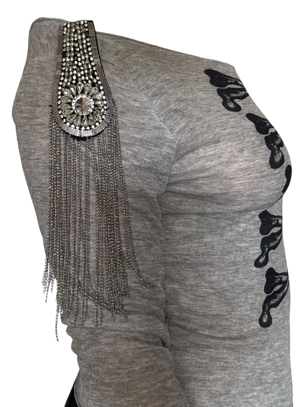 Angel's March Grey Epaulette Longsleeve