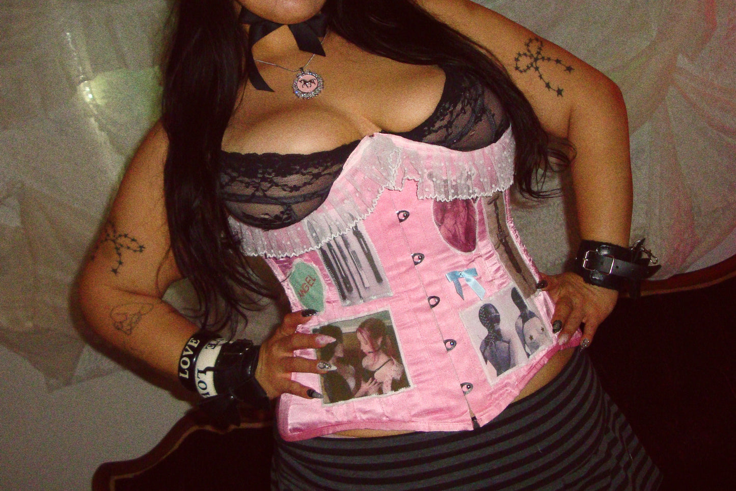 Candy Striper Pink Underbust Corset - XL