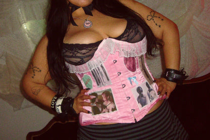 Candy Striper Pink Underbust Corset - XL
