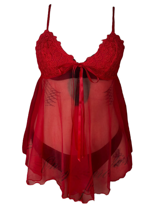 Key to My Heart Red Frederick's Babydoll Dress - M/L