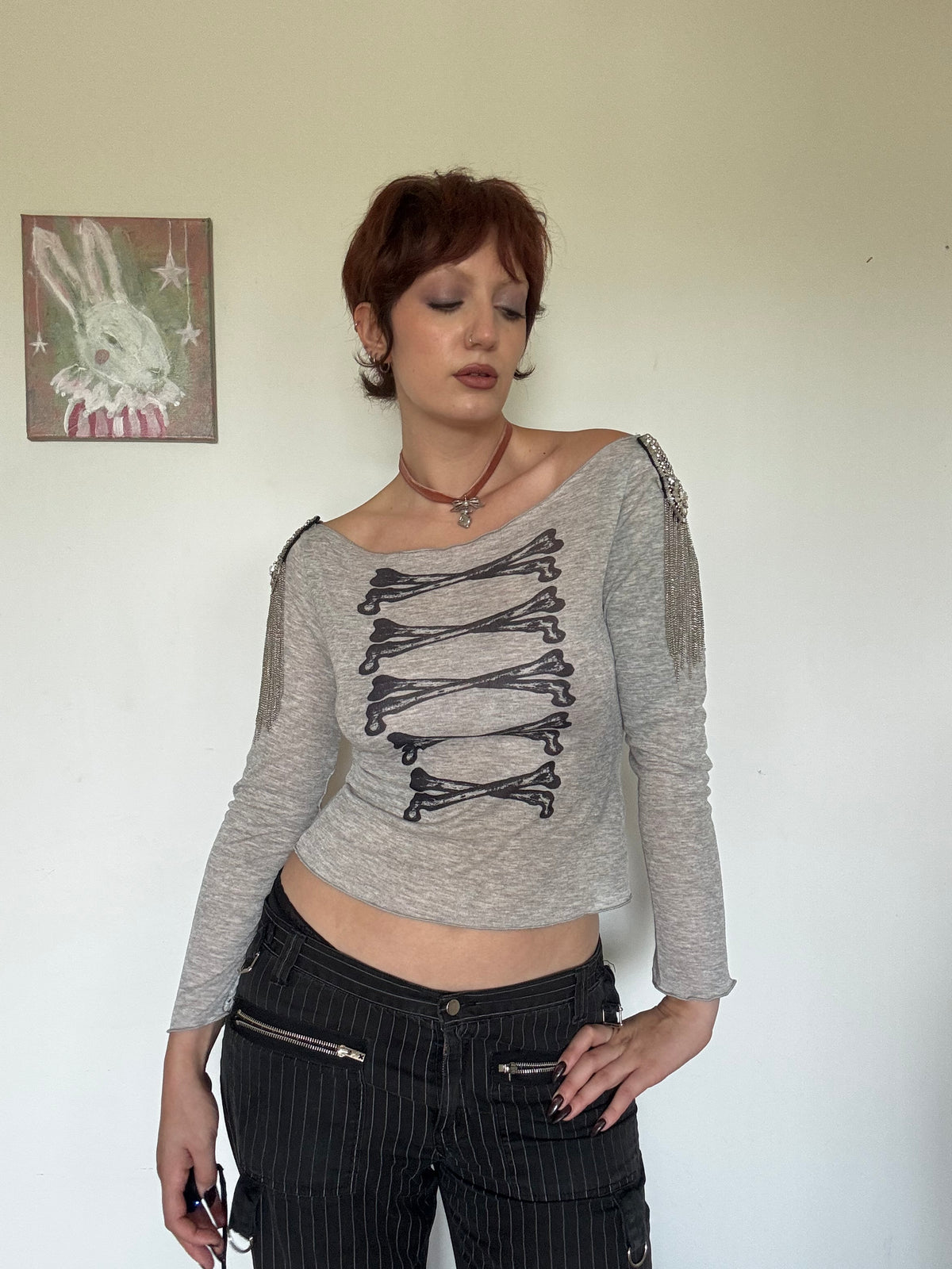 Angel's March Grey Epaulette Longsleeve
