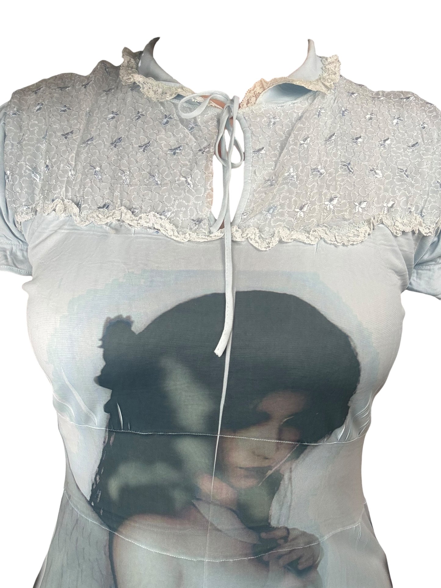 One Day I will Grow Wings Blue Nightgown - L