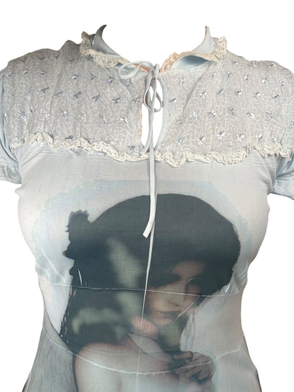 One Day I will Grow Wings Blue Nightgown - L