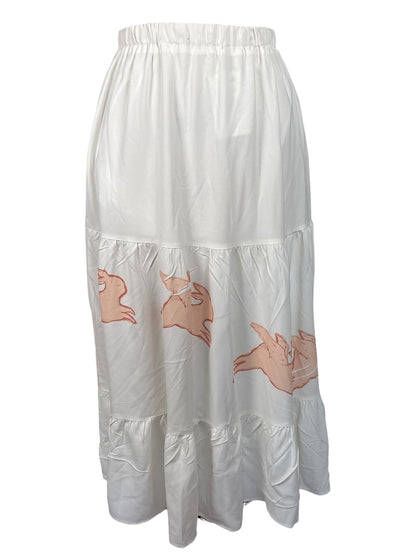 Leaping Light White Skirt - M