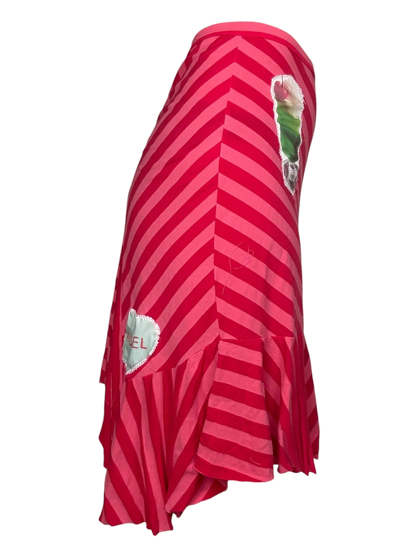 Gummy Candy Pink Striped Skirt - L/XL