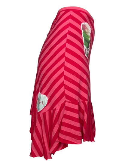 Gummy Candy Pink Striped Skirt - L/XL