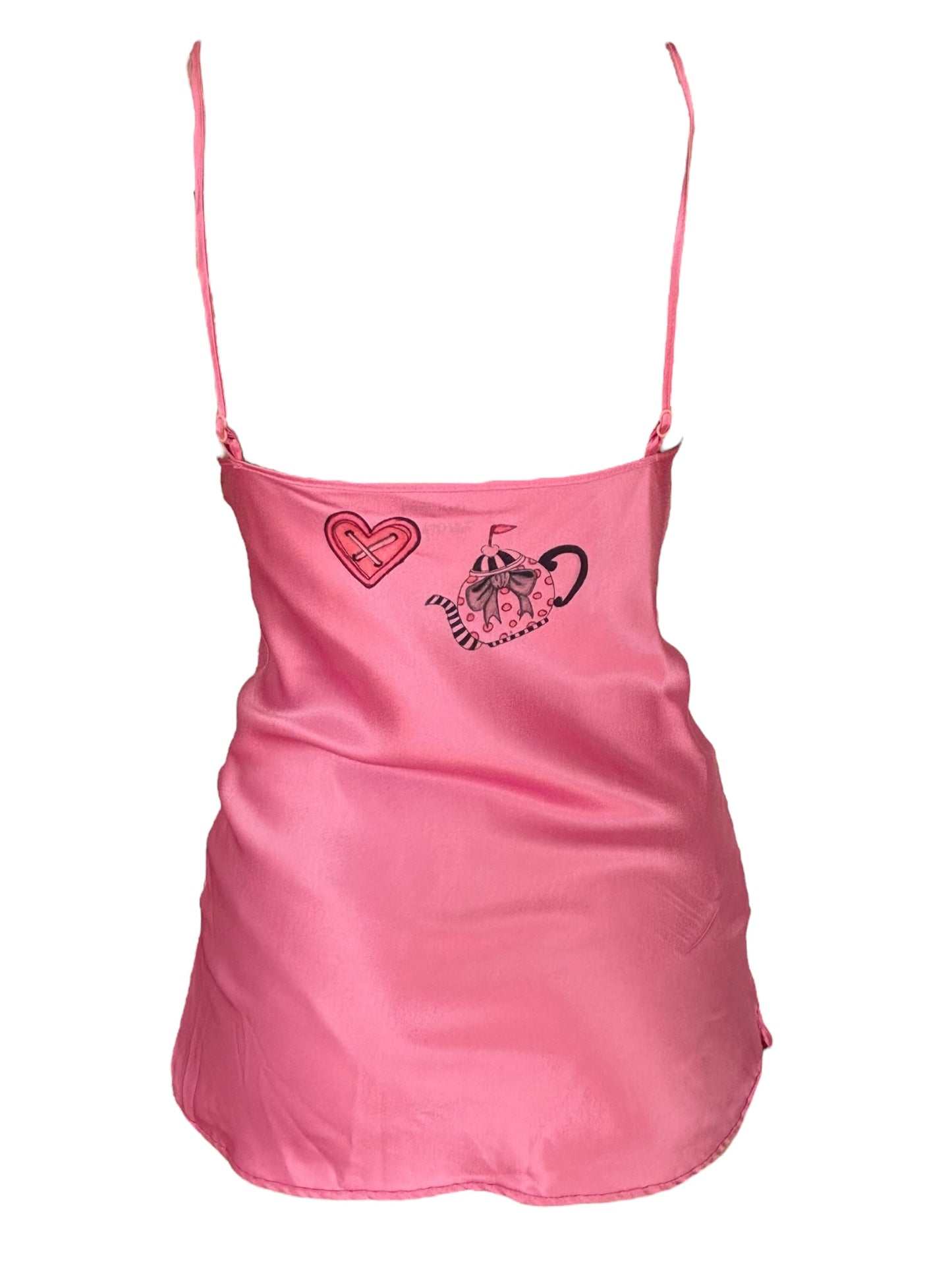 Lacey Dreams Pink Satin Dress - L