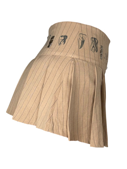 Angel Teeth Pinstripe Mini Skirt - M