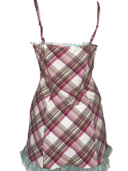 Sweet Divine Pink Plaid Dress - XL