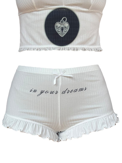 In Your Dreams White Ruffle Set - M/L