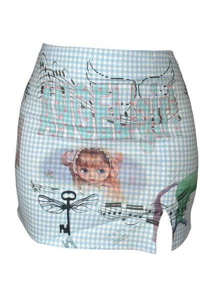 Angel/Girl Blue Checkered Skirt - L