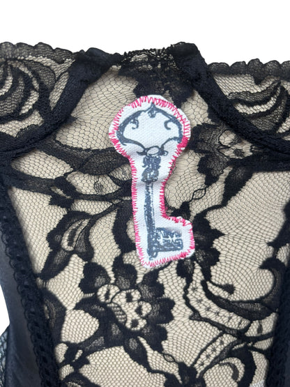 Key Black Fredericks Lingerie Garter Top - XXS