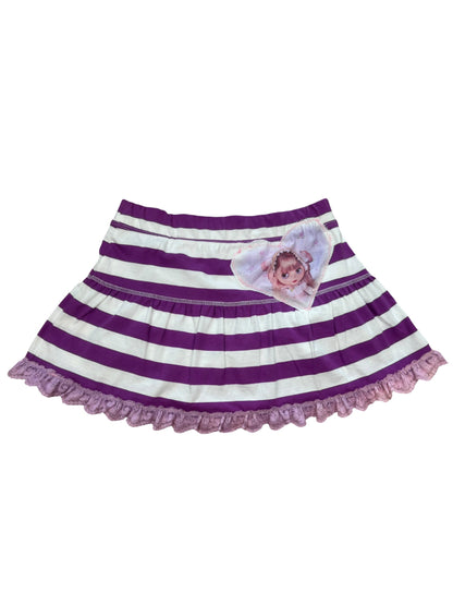 Hare's Delight Purple Striped Mini Skirt - XS