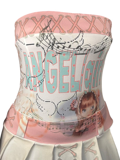 Angel/Girl Pleated Strapless Dress - L/XL