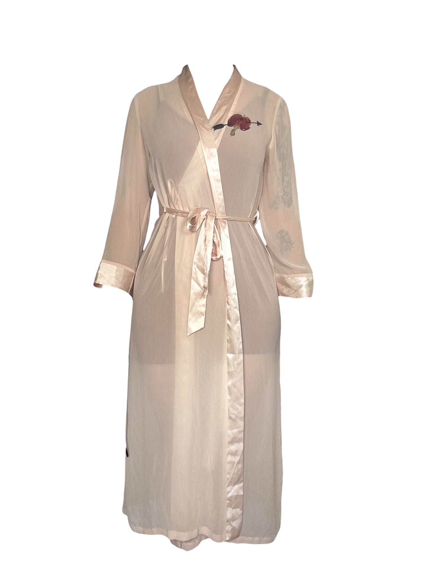 Bloody Flight Ivory Sheer Robe - S
