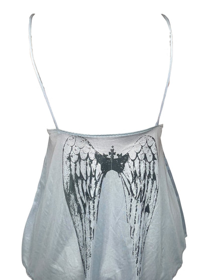 Silent Wings Blue Lace Babydoll Top - M/L