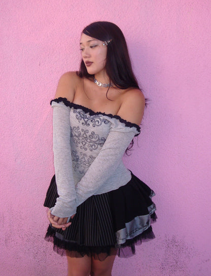 Your Love Grey/Black Drop Waist Mini Dress - M