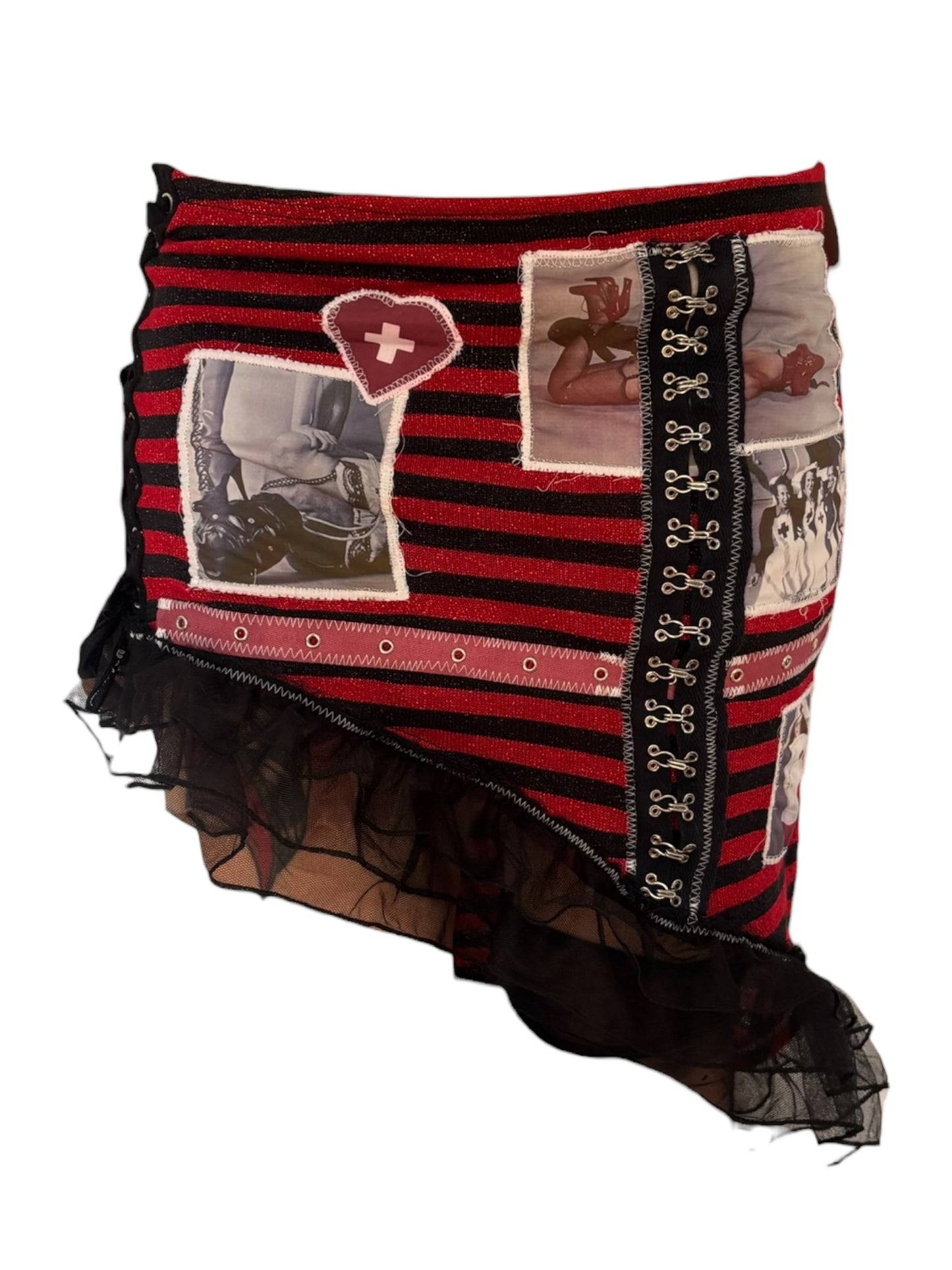 Lovesick Striped 90's Lip Service Skirt - M