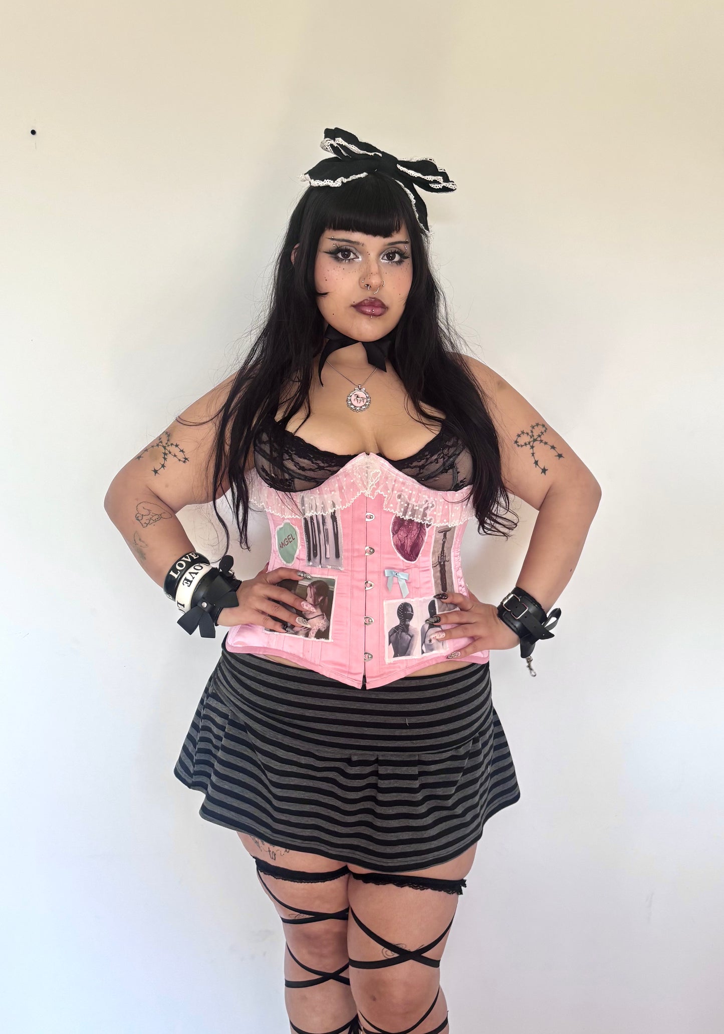 Candy Striper Pink Underbust Corset - XL